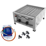 ChattenGlut Gasbräter 2-flammig 9kW Tischgerät Einzelne Edelstahlstäbe als Rost mit DGUV