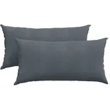 vidaXL Sofakissen 2 Stück Dunkelgrau 80 x 40 cm Cordstoff