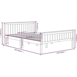 vidaXL Massivholzbett 120 x 200 cm Braun