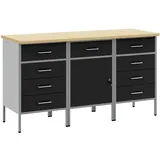 vidaXL, Werkbank + Arbeitsbock, Industrie Arbeitsregal (55 cm, 150 cm)