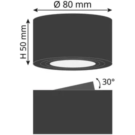 SSC-LUXon CELI-1BM flache LED Deckenleuchte Aufputz rund - mit tauschbarem LED Modul 4W neutralweiß 230V - Spotleuchte schwarz