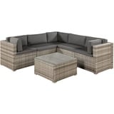 Juskys Nassau Lounge-Set beige-grau/dunkelgrau