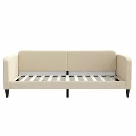 vidaXL Tagesbett Ausziehbar mit Schubladen Creme 100x200 cm Stoff