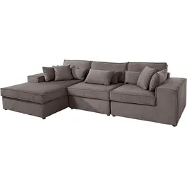 OTTO home RAUM.ID Ecksofa Florid L-Form", 280x75x162 cm Struktur Ottomane links grau/taupe