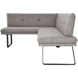 K+W Komfort & Wohnen Eckbank K+W KOMFORT & WOHNEN, grau (hellgrau), B:157cm H:87cm T:207cm, Sitzbänke, Eckbank, Polstereckbank in Spitzkissenoptik, Sitz und Rücken gesteppt