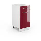 Vicco Midischrank Fame-Line Bordeaux Hochglanz/Weiß 40 x 51.5 x 81.5 cm, ohne Arbeitsplatte
