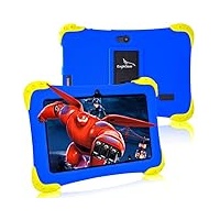 EagleSoar Kinder Tablet Android 12 Kindertablet 7 Zoll, Quad Core 2GB+32 GB, Dual-Kamera, HD-Display, WLAN, Bluetooth, Kindersicherung, Tablet für Kinder Ab 2-12 mit Kindersicherer Hülle(Dunkelblau)