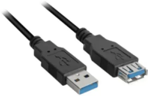 Sharkoon 2m, 2xUSB3.0-A USB Kabel USB 3.2 Gen 1 (3.1 Gen 1) USB A 5 Gbit/s Schwarz