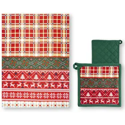 Excelsa Topflappen Und Geschirrtuch Fall Winter Baumwolle Bunt