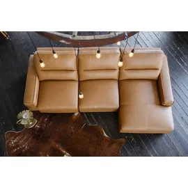 KAWOLA Big Sofa DORI Leder cognac Longchair rechts - Braun