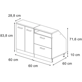 Vicco Dachschrägenschrank-Set 120 x 83,8 x 60 cm Anthrazit/Weiß