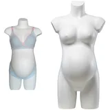 Umstands-Schneiderpuppe, Halbkörper-Schneiderpuppe, robuste, glänzend weiße Mannequin-Oberkörper, für Bekleidungsgeschäfte, Nähstudios & Boutiquen, Weiß