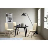 Polsterstuhl STRESSLESS "Laurel", beige (vanilla paloma, schwarz), B:49cm H:105cm T:60cm, Leder PALOMA: PALOMA ist ein durchgefärbtes Semianilin-Möbelleder mit natürlicher Narbung., Stühle, Polsterstuhl, High Back, Größe L, mit schräggestellten Beinen in Schwarz