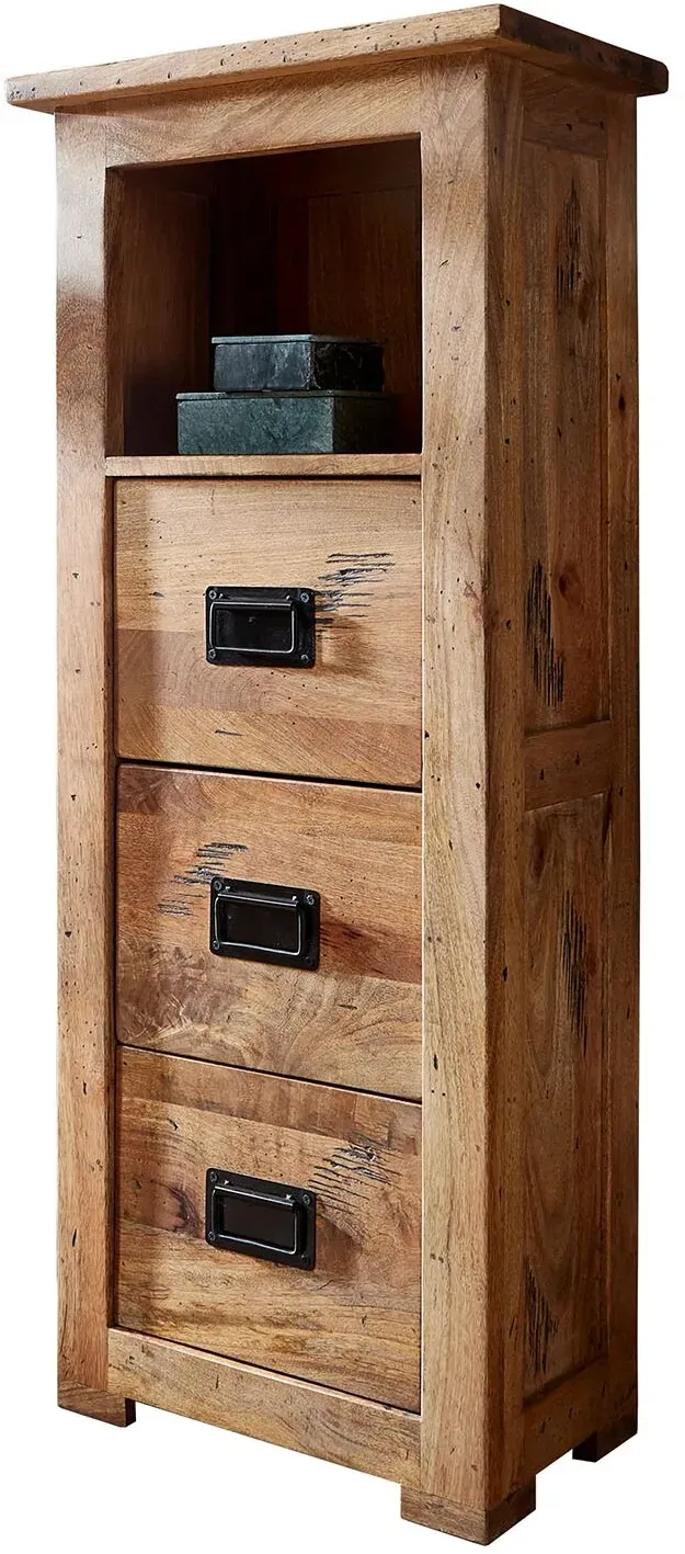 3S Frankenmöbel »Cosma« Massivholz Badezimmer-Standregal niedrig