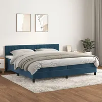 VidaXL Boxspringbett mit Matratze Dunkelblau 200x200 cm Samt
