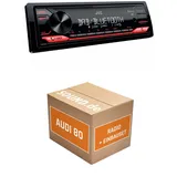 Autoradio Einbaupaket passend mit JVC KD-X282DBT für Audi 80 B3 Typ 89 Bluetooth: Telefonieren & Audiostreaming DAB+ USB