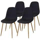 Albatros Esszimmerstühle 4er Set schwarz