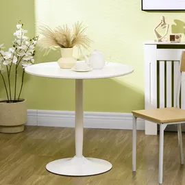 Homcom Esstisch, Runder Küchentisch, Rutschfester Fußauflage,