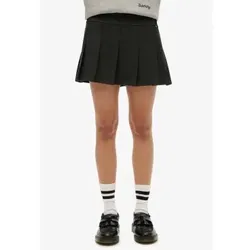 Superdry für Damen. W7210331A Plissierter Minirock mit niedriger Taille grau (XL), Lässig, Viskose