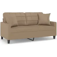 VidaXL 2-Sitzer-Sofa mit Zierkissen Cappuccino-Braun 140 cm Kunstleder