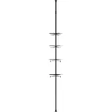 THINFAR Duschregal, Badregal mit 4 Tabletts, Duschecke, kein Bohren notwendig, Teleskop Duschregal Edelstahl rostfrei höhenverstellbar 110-280 cm (4 Stufen,Noir)