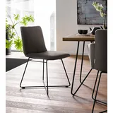 Polsterstuhl W.SCHILLIG "jakob", braun (braun z59, anthrazit pulverbeschichtet), B:49cm H:86cm T:62cm, Chenillegewebe V34 (52% Polyester, 38% Baumwolle, 10% Polyacryl);Longlife Xtra-Leder Z59: Glattleder mit modischer Prägung. Hautstärke 0, 9 - 1, 1 mm;ROHLEDER Chenille-Flachgewebe Q2 W77 (68% Polyacryl, 32% Polyester);ROHLEDER Jacquard-Flachgewebe Q2 W60 (63% Polyester, 37% Polyacryl);Velourgewebe V41 (100% Polyester), Stühle, Polsterstuhl, mit Drahtrohrgestell in Schwarz pulverbeschichtet