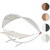 Mendler Hängematte HWC-J47, Hängeschaukel bis 200kg Sonnendach 420cm 2 Personen - weiß, Creme-weiß