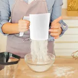 BAODBF Elektrisches Mehlsieb für Backen Plastik Handmehlsieb Große Kapazität Knopfsteuerung Automatisches Mehlsieb Geräuscharmes Elektrisches für Küche Gebäck