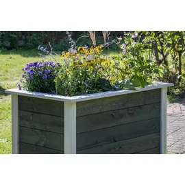 Dobar Hochbeet Two-Tone 108 x 65 x 80 cm Grau/Weiß