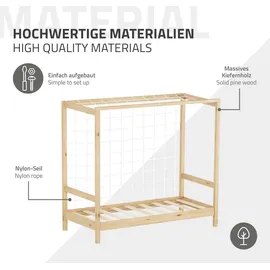 ML-Design Kinderbett Fußballtor 70 x 140 cm Kiefer naturbelassen beige