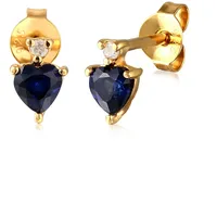 Elli DIAMONDS Ohrstecker Herz Diamant Weiß 0,008ct 925 Sterling Silber vergoldet gold