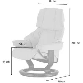 Stressless Relaxsessel Reno Leder 88 x 108 x 78 cm creme mit Hocker