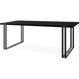 egen micha kliszczun Ausziehbarer Esstisch - Großer Tisch im Loft-Stil mit Schwarze Metallbeinen 140 bis 240 cm - Industrietisch für das Wohnzimmer - Spacesaver - Sch... - Schwarz