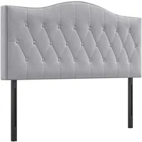 Homcom Kopfteil für Bett grau Pappel Samt Stoff 185 x 8 x 134 cm