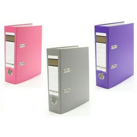 Livepac Office Aktenordner DIN A5 75 mm Pink/Lila/Grau 3 St.