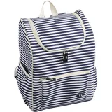 cilio Isolierrucksack OCEANO | 14 L Fassungsvermögen | Kühltasche mit gepolsterten Schultergurten | Polyester, aufgeschäumte Folie | Kühlrucksack mit Fronttasche und 2 Seitentaschen | Weiß-blau