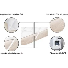 ZOLLNER Topper Matratzenschoner 80 x 200 cm Weiß
