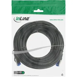 InLine Patchkabel, Cat.6A, S/FTP, PE outdoor, schwarz, 15m