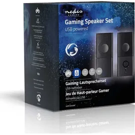 Nedis Gaming-Lautsprecher - USB - 2.0-6W - 3,5-mm-Klinke - PC - Notebook - 1.20 m - ABS - Schwarz/Silber