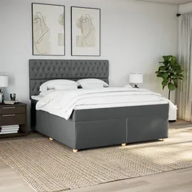 vidaXL Boxspringbett 180 x 200 cm Dunkelgrau