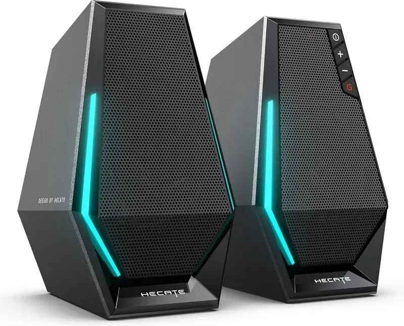 Edifier G1500 computer-lautsprecher, Hecate gaming-lautsprecher mit RGB, Bluetooth 5.3, USB-Eingang, 3,5 mm AUX-Eingang - schwarz