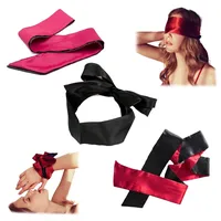 AWAVM 3 Stück Schlafmaske, Satin-Augenmaske, Rot / Schwarz, 150 cm, 7 cm(Schwarz Rot Rose Rot)