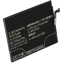AccuCell Akku nur passend für Xiaomi Note 4 Akku BN41, BN41L Li-Polymer 3,85V, 4000mAh, 15,4Wh, built-in, ohne Werkzeug