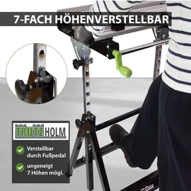 Trutzholm Werkbank Premium Alu klappbar höhenverstellbar 7 Stufen Werktisch Schnellspan...