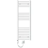 luxebath Badheizkörper Elektrisch mit Heizstab 1200W Große Leistung - 400 x 1200 mm Weiß gebogen mit Seitenanschluss