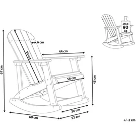 Beliani Muskoka Kinder Garten-Schaukelstuhl 0 x 0 x 0 cm rosa