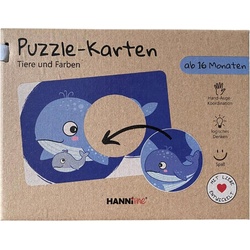 Hanniline Puzzle-Karten - Tiere und Farben (13 beiseitig bedruckte Karten) ab 16 Monaten