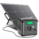 SWAREY 222Wh Tragbare 300W (Spitzenwert 600W) Power Station Powerstation Solar Generator Solargenerator Solarspeicher Ladegerät mit 100W Solarpanel
