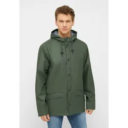 Regen- und Matschjacke DERBE "Passby", Herren, Gr. S, bunt (olive navy), Obermaterial: 100% Polyester; Futter: 100% Baumwolle; Ärmelfutter: 100% Polyester, casual, normal, Langarm, Jacken, Wasserabweisend, winddicht, gestreiftes Innenfutter, nachhaltig