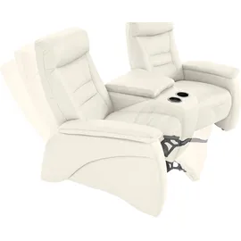 exxpo - sofa fashion 2,5-Sitzer Ascoli, Kinosofa mit hohem Sitzkomfort, bequeme Armlehnen, inkl. Relaxfunktion, mit Ablage und Staufach, hohe Rückenlehne weiß